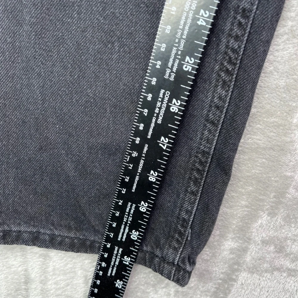 Aeropostale Low Rise Baggy Jeans Women 6R Black Distressed Ripped Denim Wide Leg